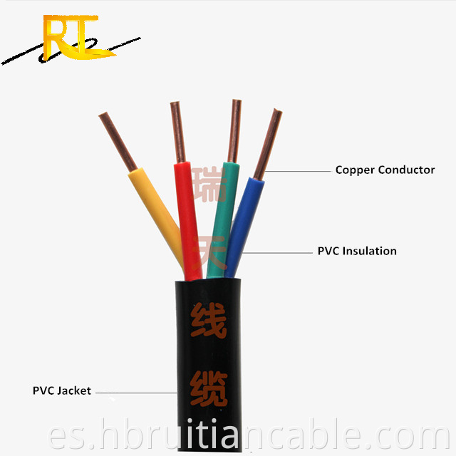 H05VV F 3G 1.0 mm2 2x0.75 mm2 Cable de alimentación eléctrica